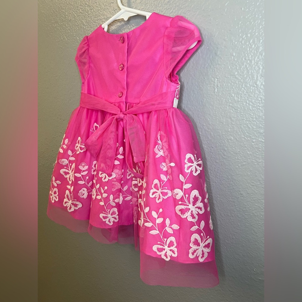 Jona Michelle Pink Butterfly Embroidered Tulle Dress | Size 12M - Picture 5 of 6